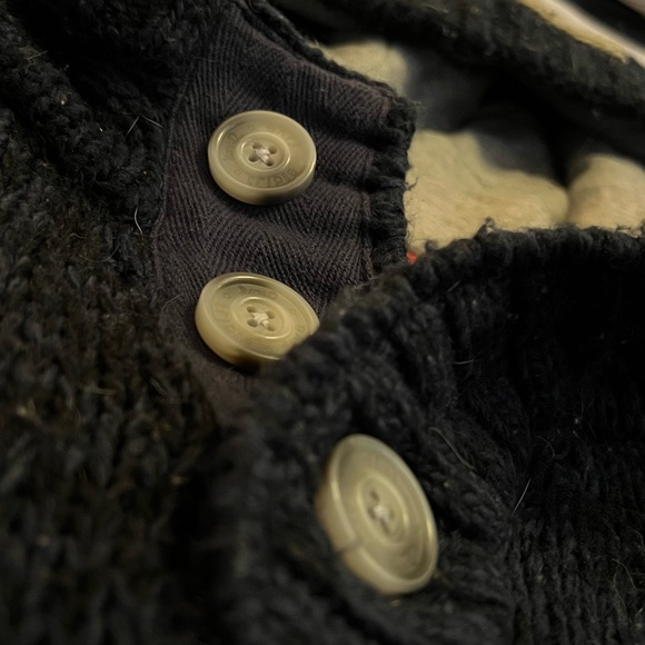 Men's Blue Knit Hooded Sweater - Picture 3 of 7